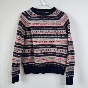 J.Crew Men’s M 100% Lambswool Fair Isle Sweater Crewneck Pullover Nordic Winter